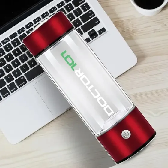 Генератор водневої води Tana. Воднева пляшка із зарядкою від USB, на 450 мл червоний металік Дніпро
