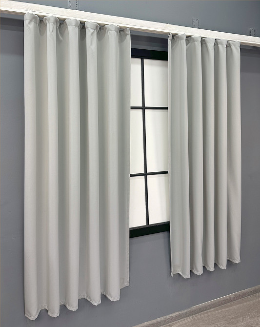 Комплект коротких штор VR-Textil Блэкаут Midnight № 1670ш Светло-серый 140х170 см 2 шт (35-0332) Киев - изображение 3