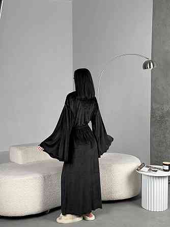 Женский стильный домашний велюровый макси халат плюш велюр Одесса