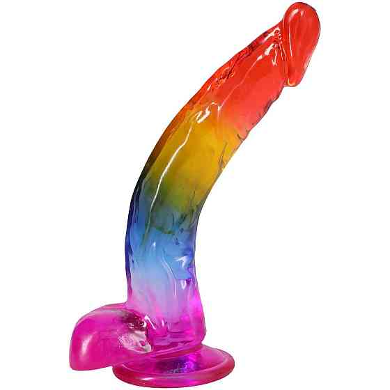 Фалоімітатор Doc Johnson Crystal Jellies - 9.5 Inch Dildo - Rainbow Sex Aura Київ