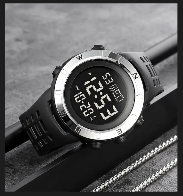 Мужские спортивные часы Skmei 2015 (Черные с черным циферблатом S) Винница - изображение 7