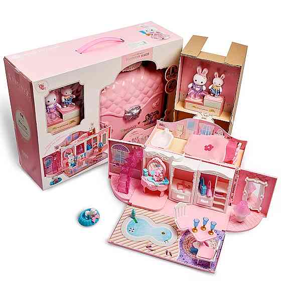 Спальня зайчиков в чемоданчике. Спальня для флоксовых игрушек. Милые зайчики. Каменец-Подольский