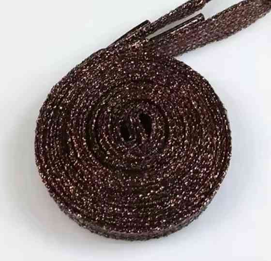 Шнурки блестящие глиттерные Коричневый Смела