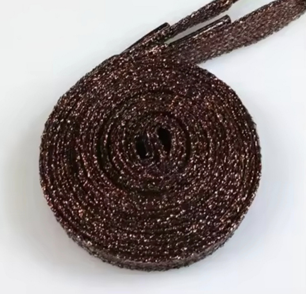 Шнурки блестящие глиттерные Коричневый Смела - изображение 2