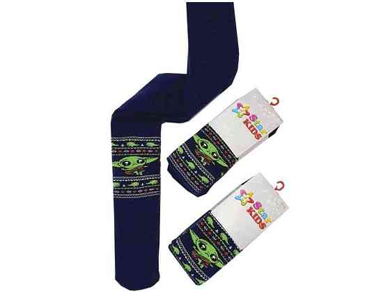 Колготи чорний дитячі махра SK061 Малюк Йода р.116-122 ТМ STAR KIDS Київ
