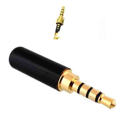 Штекер 3.5мм TRRS mini-jack джек стерео 4pin металевий корпус позолочений Київ