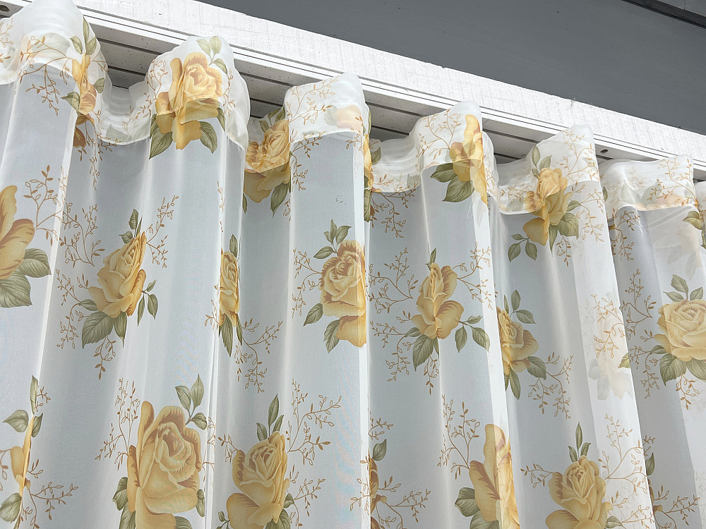 Тюль VR-Textil 1807т Шифон з принтом Білий з помаранчевим 300х270 см (40-647) Київ - фото 8