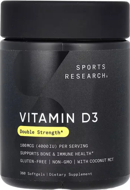 Витамин D3 Sports Research Vitamin D3 4000IU 360 гел капс Київ - фото 1