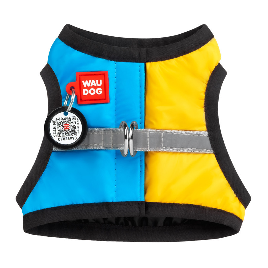 Шлея для собак м'яка WAUDOG Clothes з QR паспортом, "Colors of freedom", S2, В 46-50 см, С 43-45 см Київ - фото 5