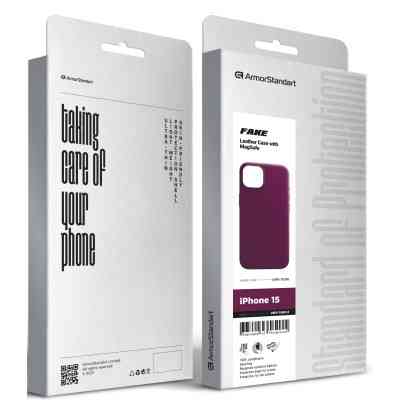 Чохол до мобільного телефона Armorstandart FAKE Leather Case Apple iPhone 15 Deep Purple (ARM76290) Вінниця