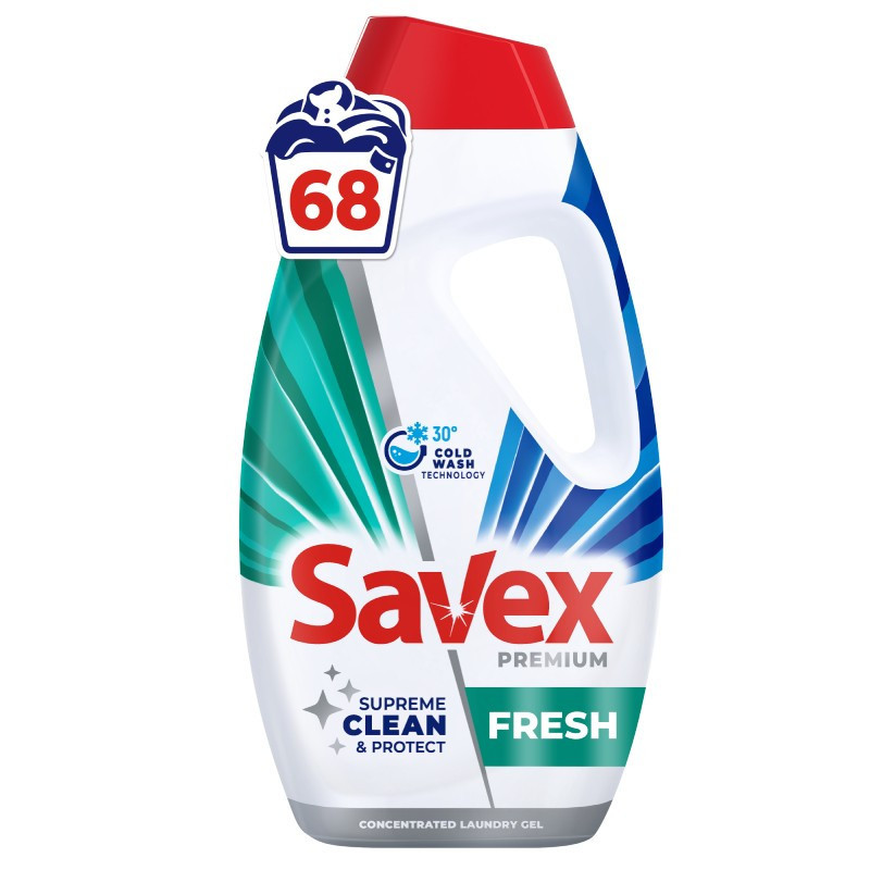 Гель для стирки Savex Premium Fresh, 2,7 л, 60 стирок Киев - изображение 1
