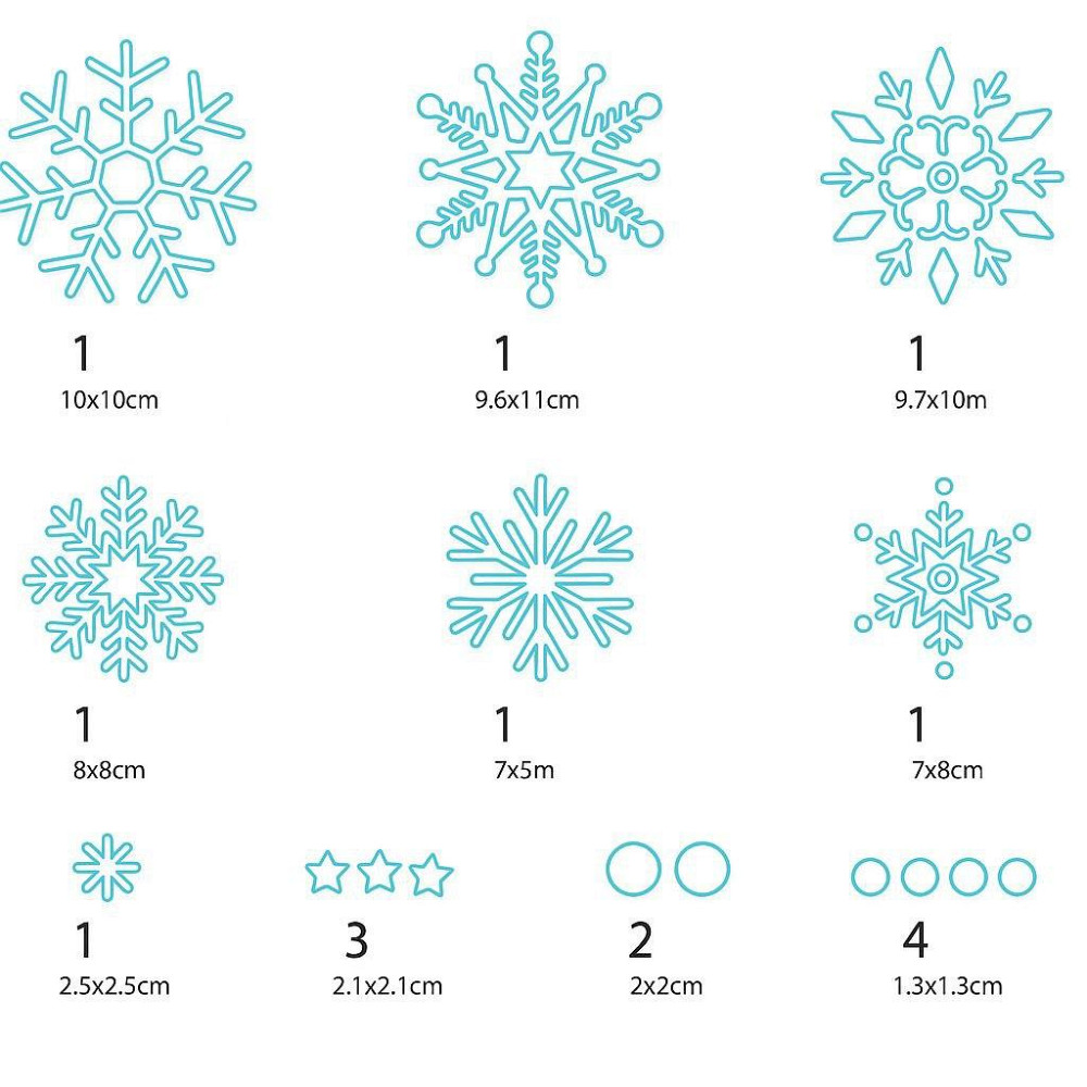 Новорічні сніжинки на вікна 30 на 20 см блакитний Київ - фото 2