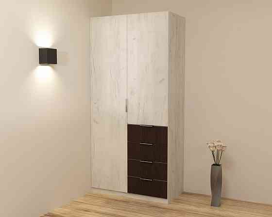 Шкаф Кристалл 1, Дуб Крафт Белый/Венге Магия, 1000х520х2100 Львов