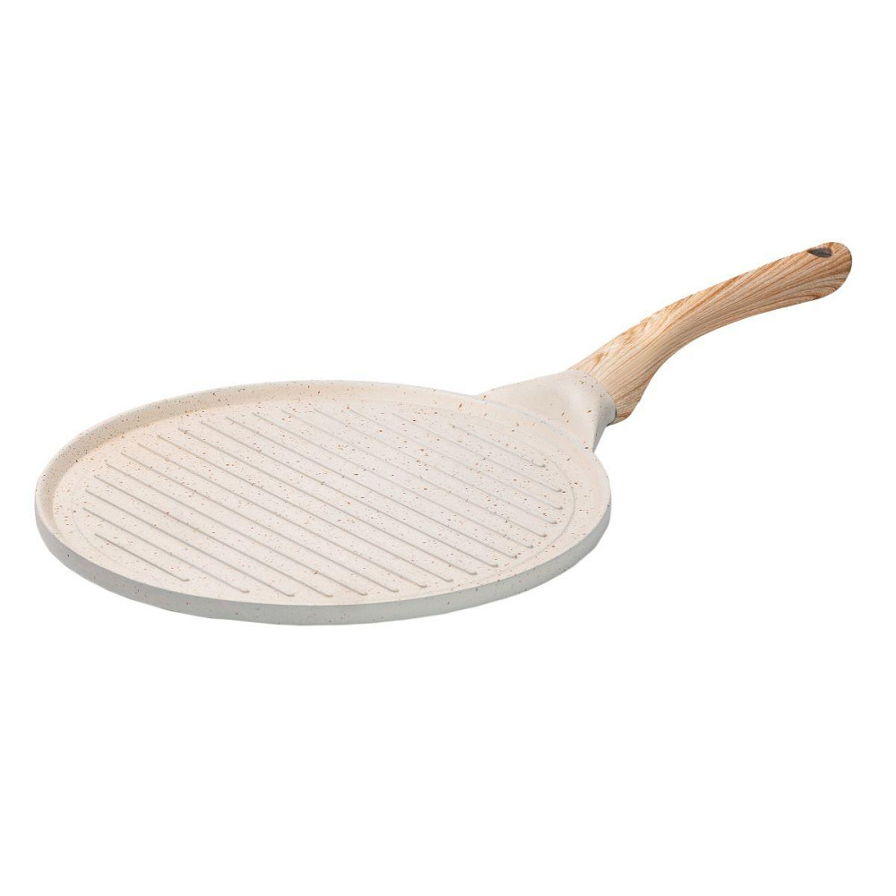 Гриль-сковорода кругла 26.5 см з гранітним покриттям бежева Київ - фото 1