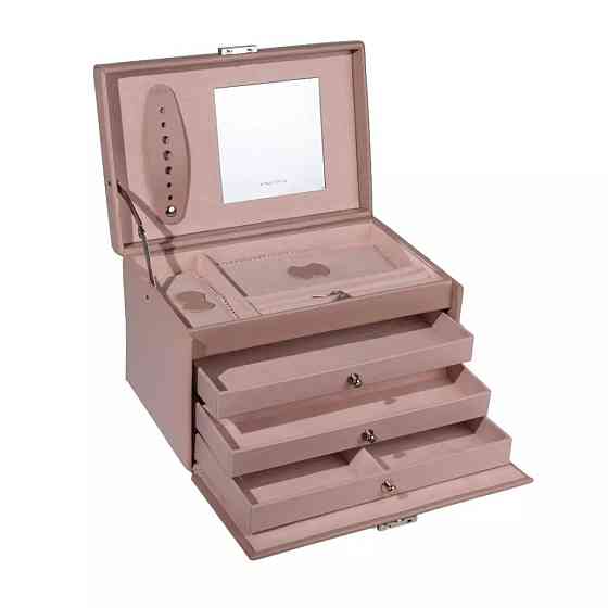 Скринька для коштовностей "Classico" на 4 віділення, рожева, 24х15х16 см Рівне