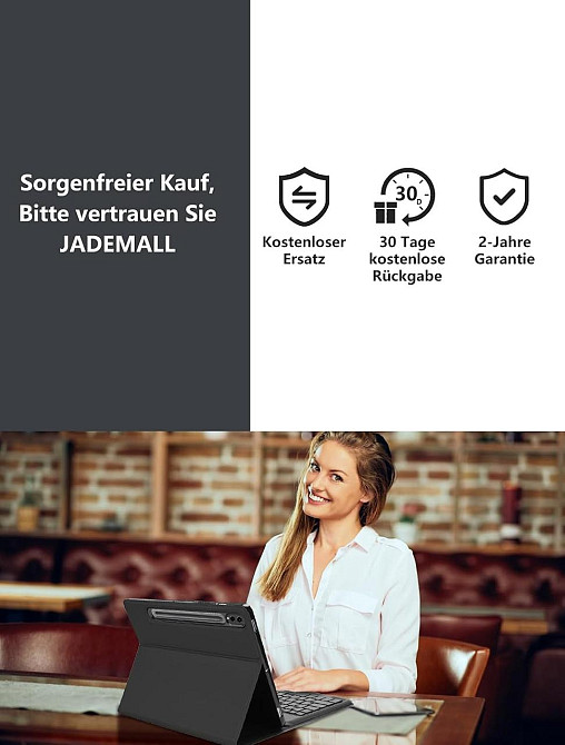 Противоударный чехол-книга IVEOPPE с клавиатурой Samsung Galaxy Tab S7 FE/S7+/S8+ 12.4