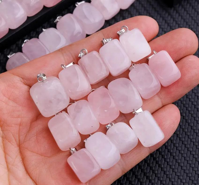 Кулон з натурального рожевого кварцу, підвіска з рожевого кварцу (15 мм). 1 шт. Київ - фото 3