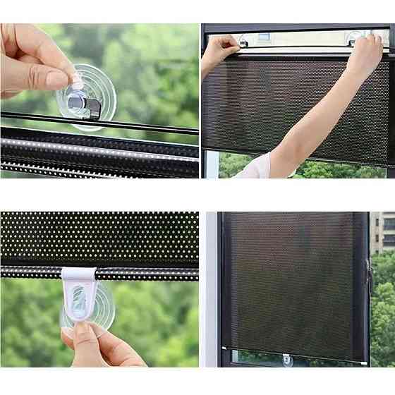 Рулонна сонцезахисна шторка на вікно 125х58см,Чорна SBR Київ