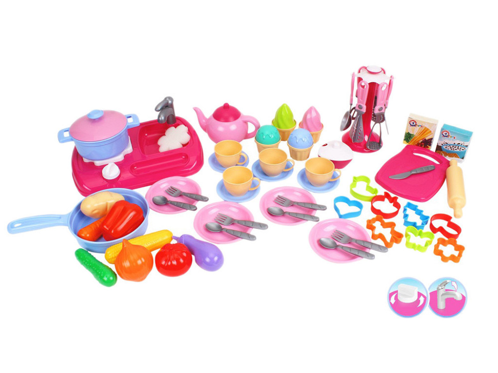 Набір ТехноК кухня з набором посуду Рожевий (7280) Чернігів - фото 1