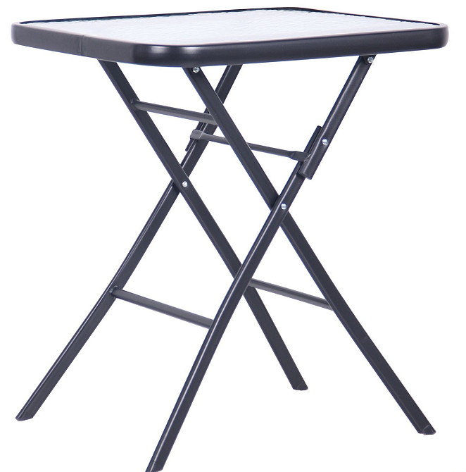 Садовий стіл складний Wave Скло Чорний Київ - фото 1