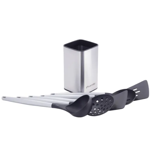 Набір кухонного приладдя 6 предметів:(5шт + підставка) нержавіюча сталь 5238 KAMILLE Житомир - фото 4