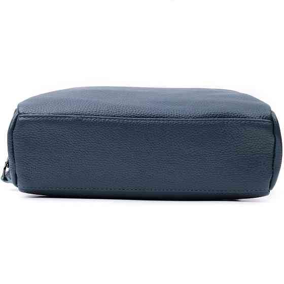 Стильная сумка для женщин с карманами из натуральной кожи Vintage 22600 Синяя Киев