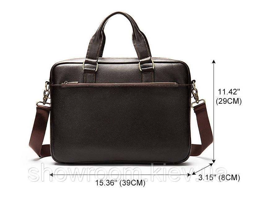 Чоловіча ділова шкіряна сумка Leather Collection (9919) коричнева Київ - фото 2