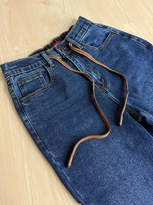 Джинси жіночі Vanver 8331 утеплені на флісі палаццо прямі з резинкою на талії сині, синій, 29, 29, 78 см, 104 см Київ - фото 3