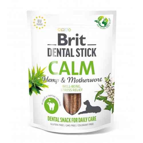 Ласощі Brit Dental Stick Calm для дорослих собак з коноплею та пустирником заспокійливі 7 шт 251 г Київ