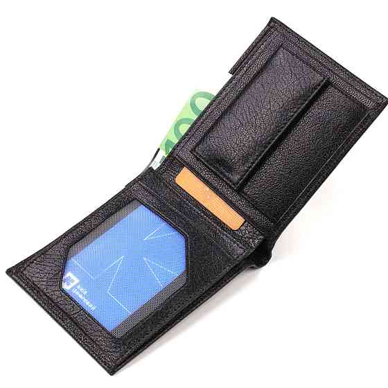 Бумажник для мужчин без застежки из натуральной кожи CANPELLINI 21764 Черный Киев