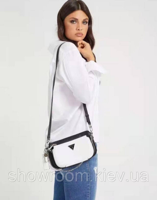 Жіноча сумочка з органайзером на плече Guess (1211) сіра Київ - фото 2