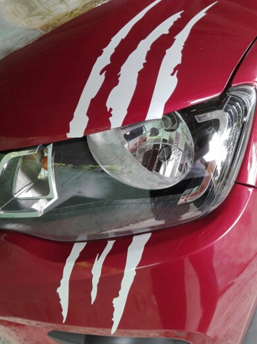 Наклейка на авто у вигляді Подряпини Когтем Чорна, Бе Київ - фото 8