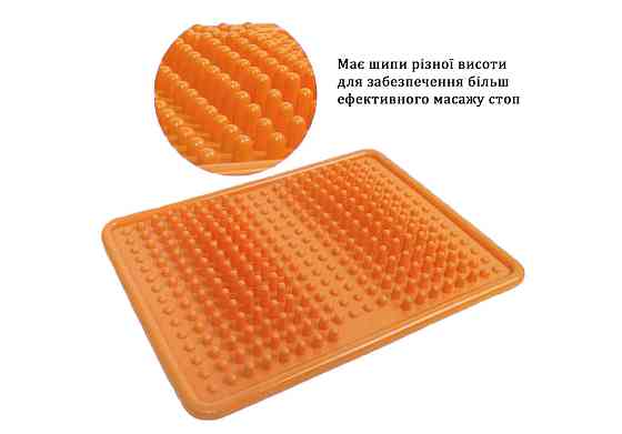 EasyFit Ортопедичний масажний килимок для стоп EasyFit Acupoint з шипами помаранчевий Коломыя