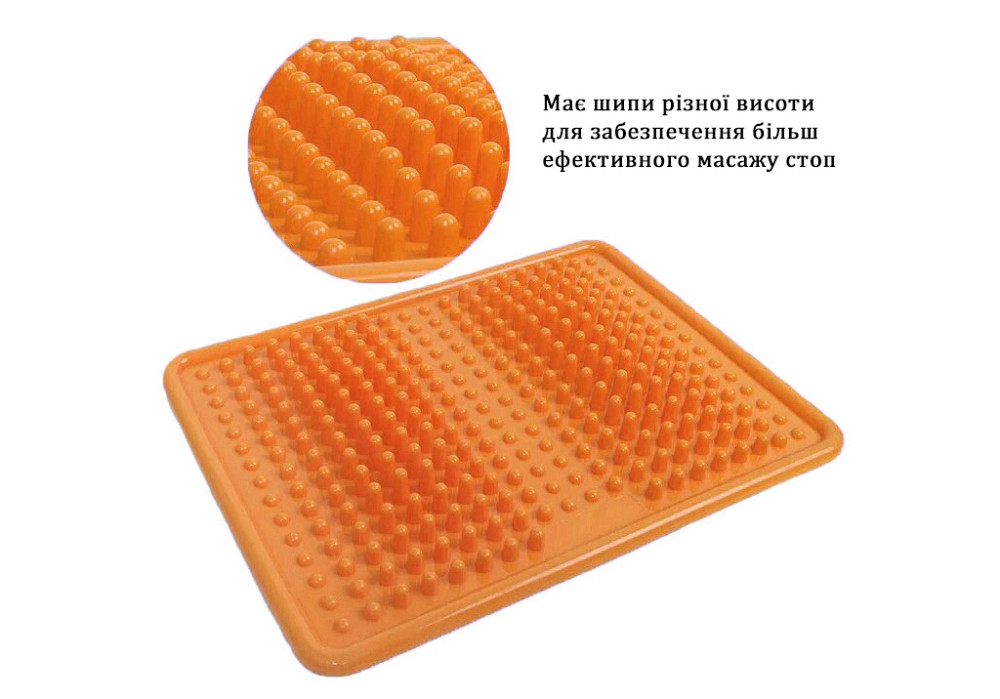 EasyFit Ортопедичний масажний килимок для стоп EasyFit Acupoint з шипами помаранчевий Коломыя - изображение 3