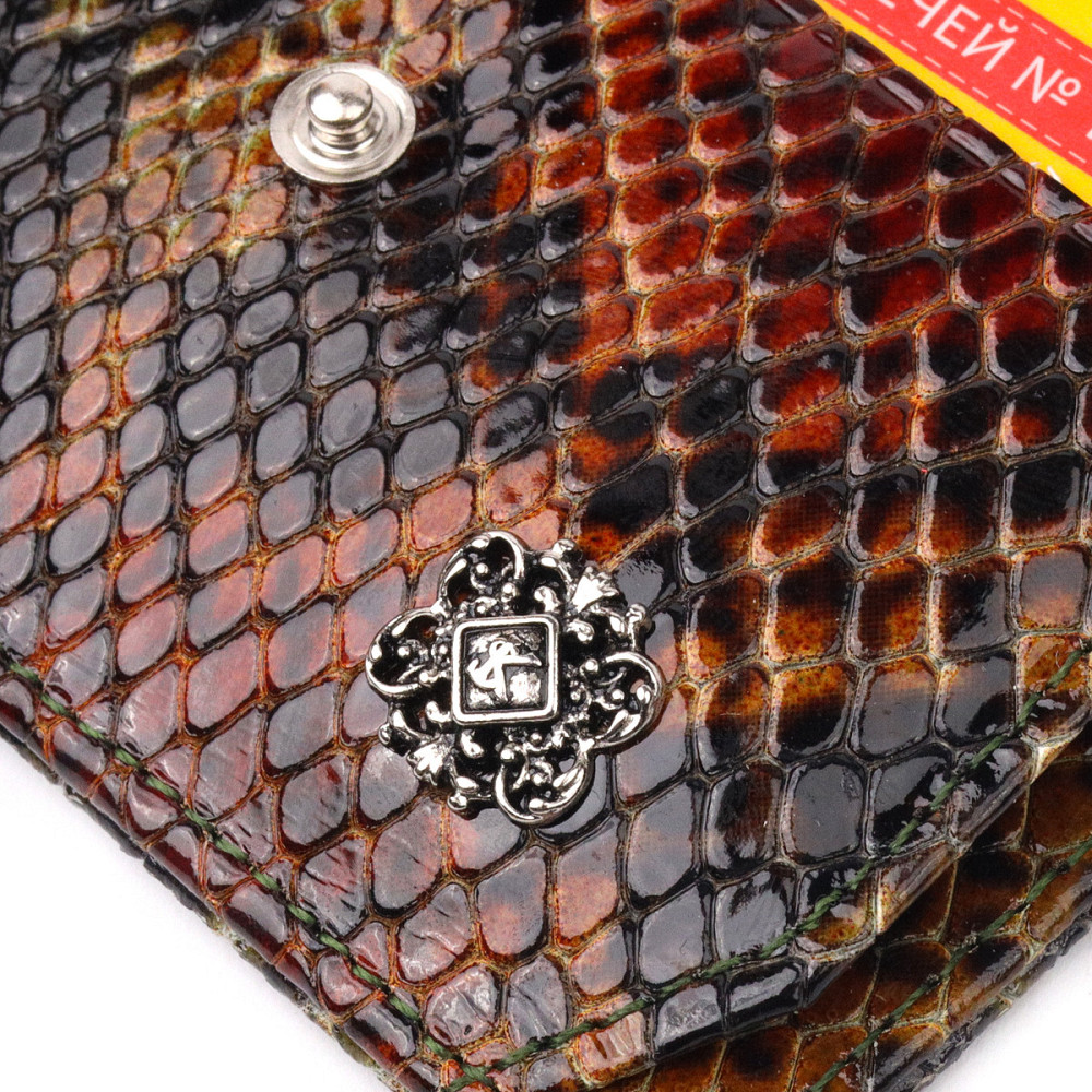 Визитница из натуральной фактурной кожи под змею KARYA 20958 Разноцветный Киев - изображение 6