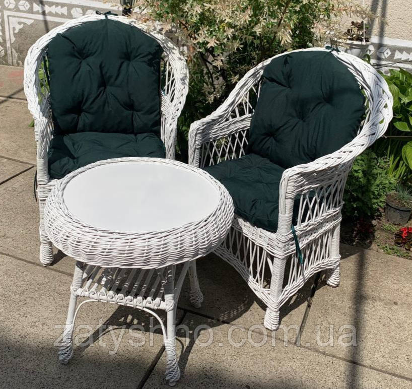 Комплект плетеной мебели из лозы, 2 кресла + стол Киев - изображение 4