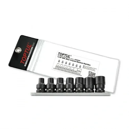 Набір головок ударних TORX 1/2" E10-E24 7 од. (зірка Девід) TOPTUL GDAG0701 Одеса - фото 1