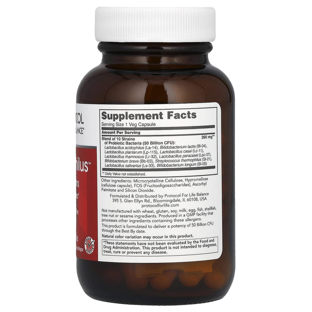 Пробіотики дофілус Protocol for Life Balance ProtoDophilus 50 млрд 10 штаммов 50 капс Київ - фото 2