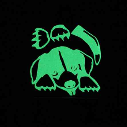 Люмінесцентна наклейка Собака 10 на 10 см салатовий Київ