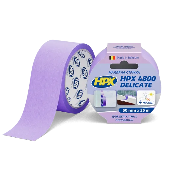 Малярська стрічка (скотч) HPX 4800 50 мм*25 м для делікатних поверхонь та чітких контурів (SR5025) Киев