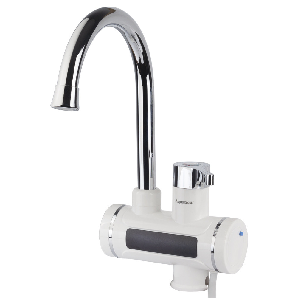 AQUATICA Кран-водонагреватель проточный s92 3.3кВт для кухни излив ухо на гайке с дисплеем и те Коломия - фото 1