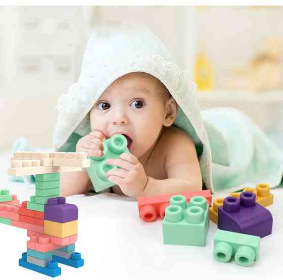 М'який силіконовий конструктор для дітей Soft rubber building blocks 80 шт Кам'янець-Подільський