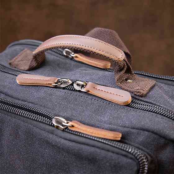 Рюкзак текстильний дорожній унісекс на два відділення Чорний (Vintage) Київ