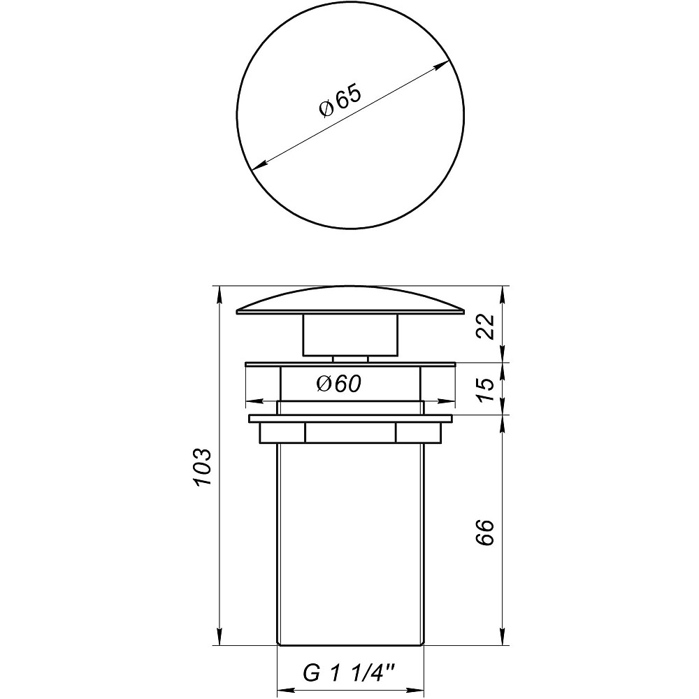 Донний клапан Globus Lux HG15-03B (Click-clack) Луцк - изображение 6