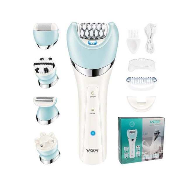Бездротова акумуляторна жіноча бритва VGR V-703, Епілятор домашній акумуляторний з насадками PX-96 Львів - фото 1
