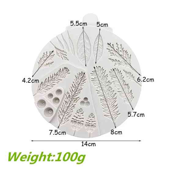Молд новогодний шишки 14 см серый Киев