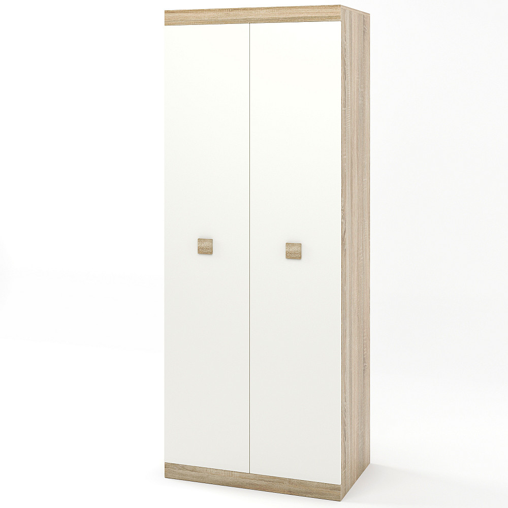 Шкаф распашной 2-х дверный Эверест Соната-800 дуб сонома + белый (DTM-2298) Днепр - изображение 1