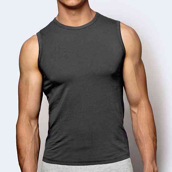 Мужская майка Atlantic хлопок BMV-047 XXL, Графит Киев