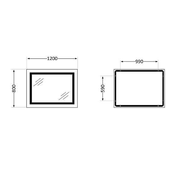 Дзеркало Qtap Cardinal 1200х800 з LED-підсвіткою Touch, з антизапотіванням, з димером, рег. темп. кольори (3000-6500 K) Київ