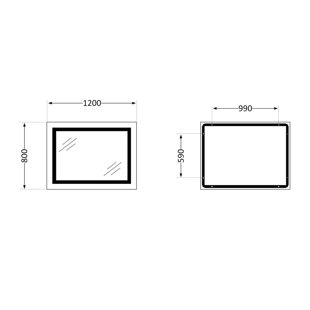 Зеркало Qtap Cardinal 1200х800 с LED-подсветкой Touch, с антизапотеванием, с диммером, рег. темп. цвета (3000-6500K) QT0478C12080 Киев - изображение 2